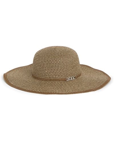 Nordstrom Two-tone Straw Floppy Hat - Brown