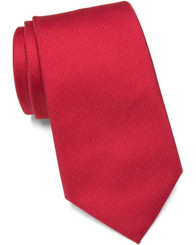 Calvin Klein Silver Spun Solid Tie - Red