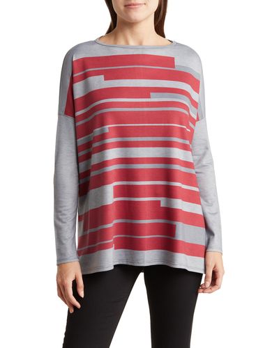 Go Couture Asymmetric Dolman Sweater - Red