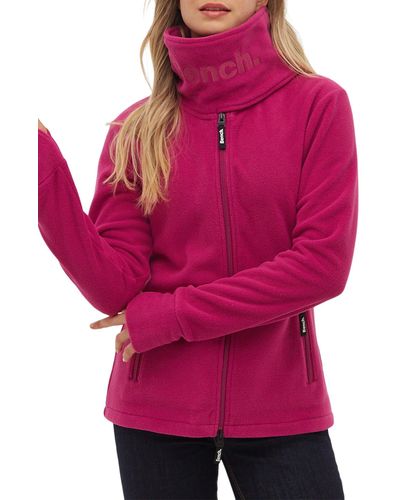 Bench Stand Collar Fleece Jacket - Pink
