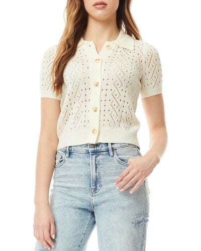 Love By Design Sola Button Front Knit Top - White
