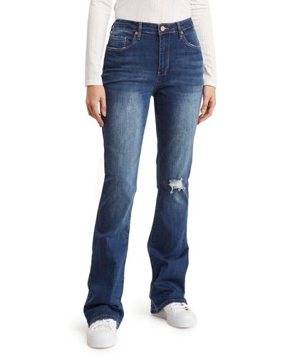 Blank NYC Hoyt Stretch Organic Cotton Mini Bootcut Jeans - Blue