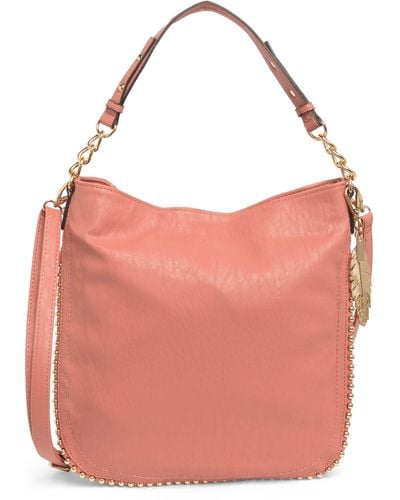 Jessica Simpson Camille Bead Trim Hobo Bag In Desert Sand At Nordstrom Rack - Pink