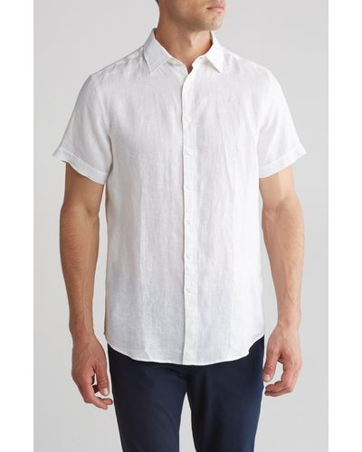 Rodd & Gunn Gray Lynn Linen Short Sleeve Button-up Shirt - White