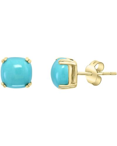 Effy 14k Yellow Gold Turquoise Stud Earrings - Blue