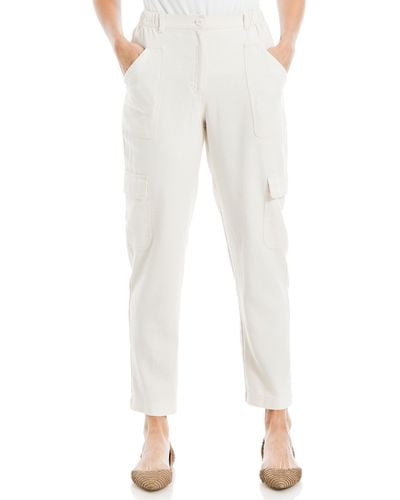 Max Studio Soft Twill Cargo Pants - White