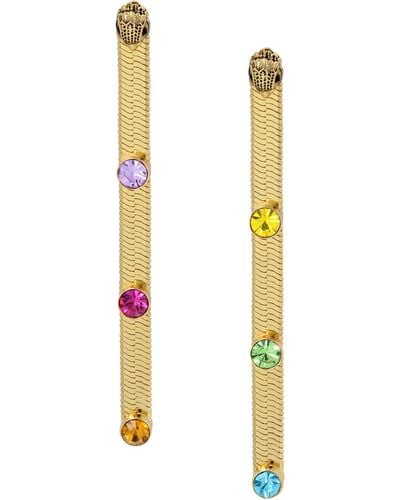 Kurt Geiger Rainbow Crystal Snake Chain Linear Earrings - White