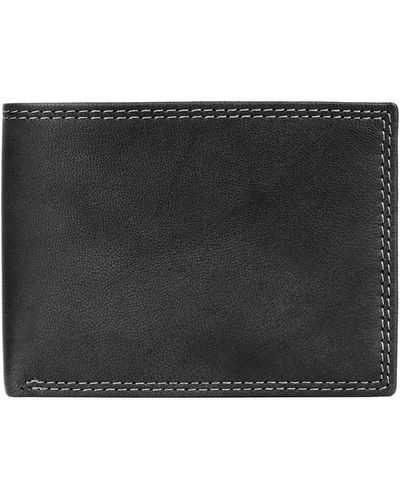 Buxton Credit Card Leather Billfold Wallet - Black