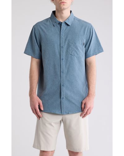 Hurley Slub Short Sleeve Woven Shirt - Blue