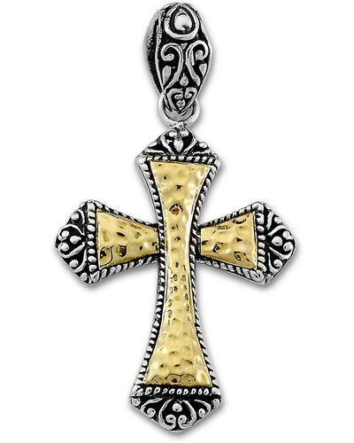Samuel B. Hammered Cross Pendant - Metallic