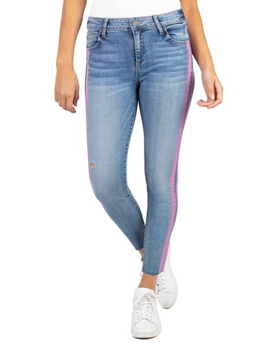 Kut From The Kloth Connie High Waist Side Stripe Ankle Skinny Jeans - Blue