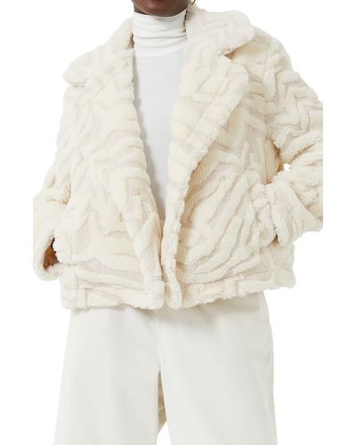 French Connection Bobby Water Repellent Faux Fur Crop Jacket - Natural