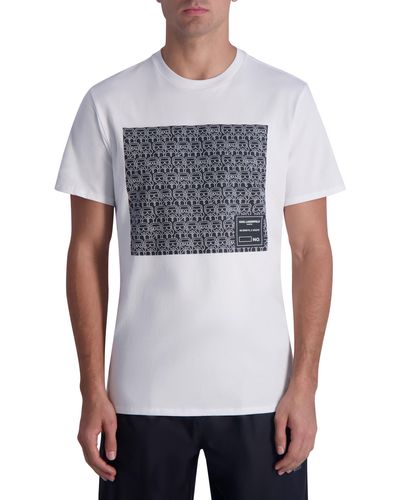 Karl Lagerfeld Square Logo Graphic Print T-shirt - White