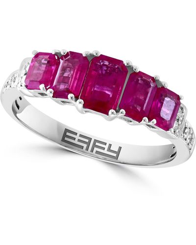 Effy Sterling Silver Diamond & Semiprecious Stone Ring - Pink