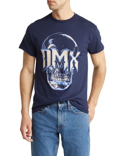 Merch Traffic Dmx Skull Cotton Graphic T-shirt - Blue