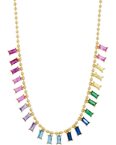 Savvy Cie Jewels Rainbow Cz Choker Necklace - Multicolor