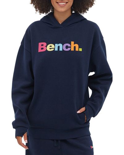 Bench Amity Oversize Logo Hoodie - Blue