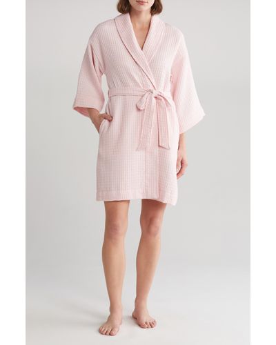 Nordstrom Cotton Waffle Knit Robe - Pink