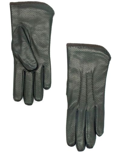 Portolano Knit Lined Leather Gloves - Green
