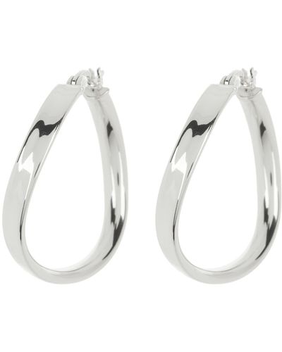 Argento Vivo Sterling Silver Twist Hoop Earrings - Metallic