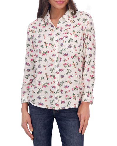Lucky Brand Floral Button-up Shirt - White