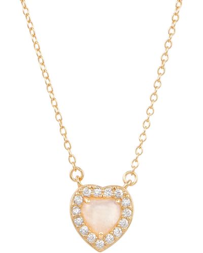 Adornia Fine Halo Heart Pendant Necklace - Metallic