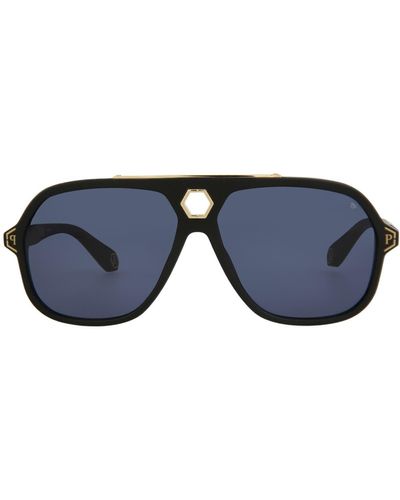 Philipp Plein 61mm Aviator Sunglasses - Blue