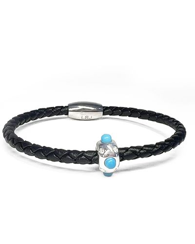 Liza Schwartz Turquoise Braided Leather Bracelet - Multicolor