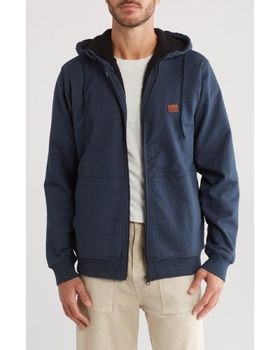 Billabong Hudson High Pile Fleece Lined Zip Jacket - Blue