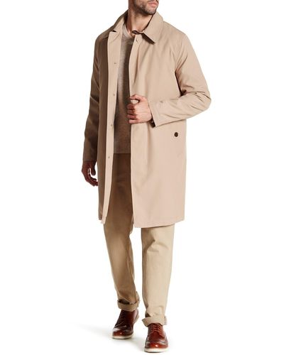 Cole Haan Solid Trench Rain Coat - Natural
