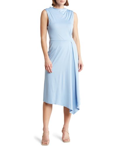 Collective Concepts Sleeveless Asymmetric Hem Dress - Blue