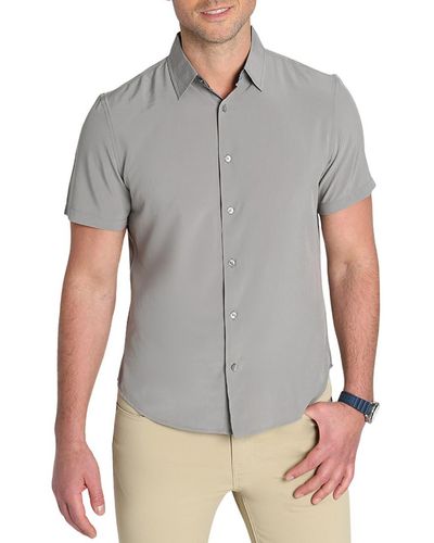 Jachs New York Gravity Short Sleeve Button-up Shirt - Gray