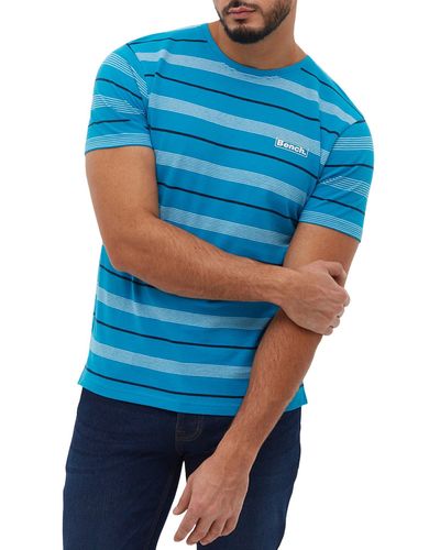 Bench Milos Striped Cotton T-shirt - Blue