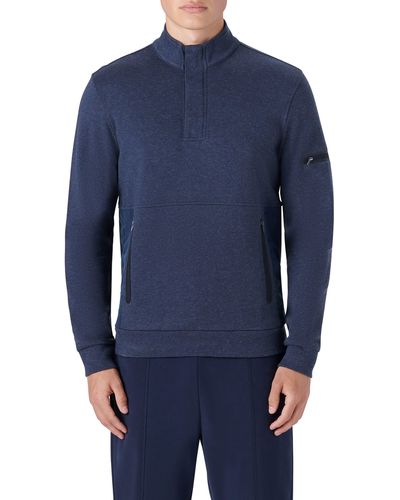 Bugatchi Quarter Zip Sweatshirt - Blue