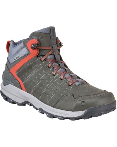 Obōz Sypes Mid B-dry Waterproof Leather Hiking Sneaker - Gray