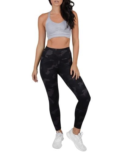 90 Degrees Lux Supportive Waistband Ankle Leggings - Black