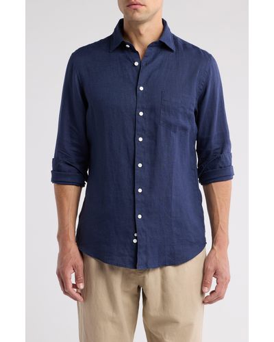 Rodd & Gunn Willowbank Sports Fit Linen Button-up Shirt - Blue