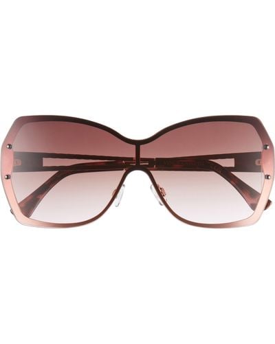 Vince Camuto Backframe 145mm Gradient Shield Sunglasses - Brown