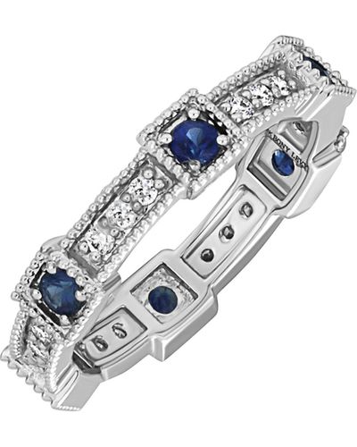 Bony Levy 18k White Gold Sapphire & Diamond Band Ring - Blue