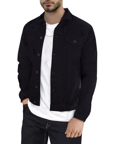 Xray Jeans Slim Washed Denim Jacket - Black