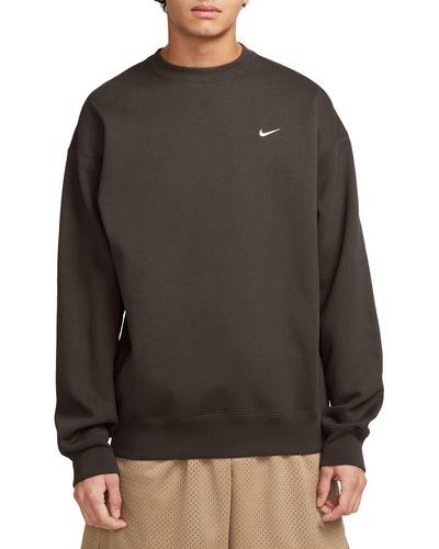 Nike Solo Swoosh Oversize Crewneck Sweatshirt - Gray