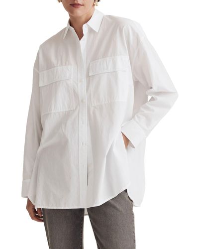 Madewell The Signature Poplin Oversize Button-up Shirt - White