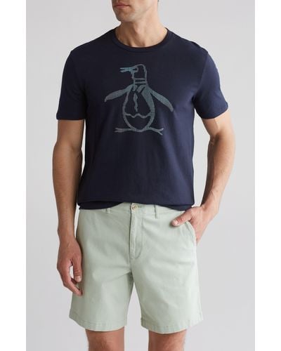 Original Penguin 3d Dot Penguin Cotton T-shirt - Blue