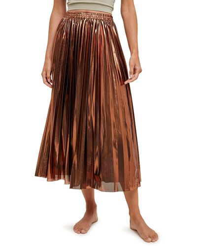 Wishlist Metallic Pleated Skirt in Pink Lyst