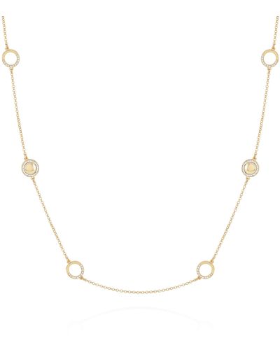 T Tahari Goldtone Long Dainty Necklace - Blue