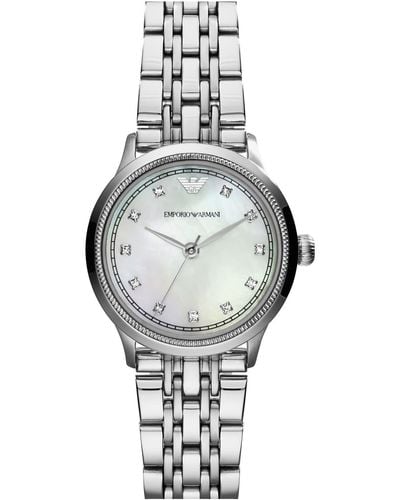 Emporio Armani Crystal Index Bracelet Watch - Gray
