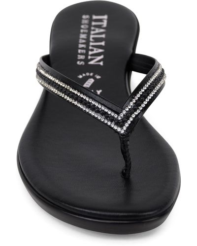 Italian Shoemakers Minley Rhinestone Flip Flop - Black