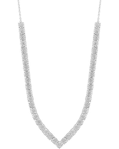 Effy Sterling Silver Diamond Collar Necklace - White