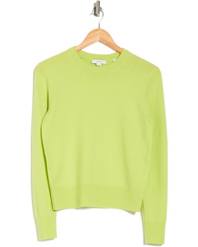 Vince Fitted Wool Blend Crop Sweater - Yellow