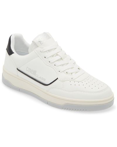 Roberto Cavalli Low Top Perforated Sneaker - White